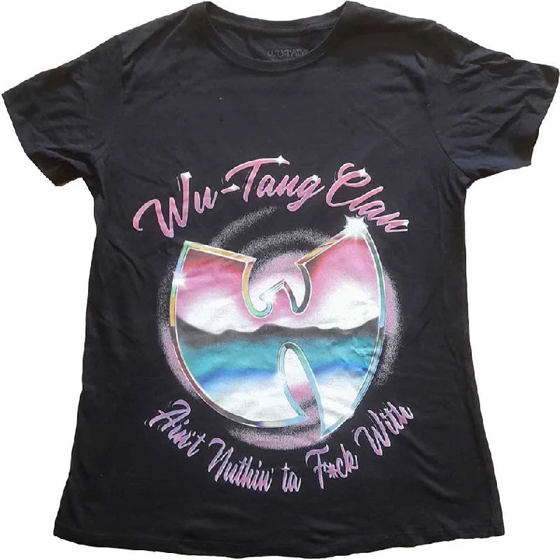 Wu-Tang Clan Ladies T-Shirt: Ain't Nuthin' Ta F' Wit Striped Floral Plaid