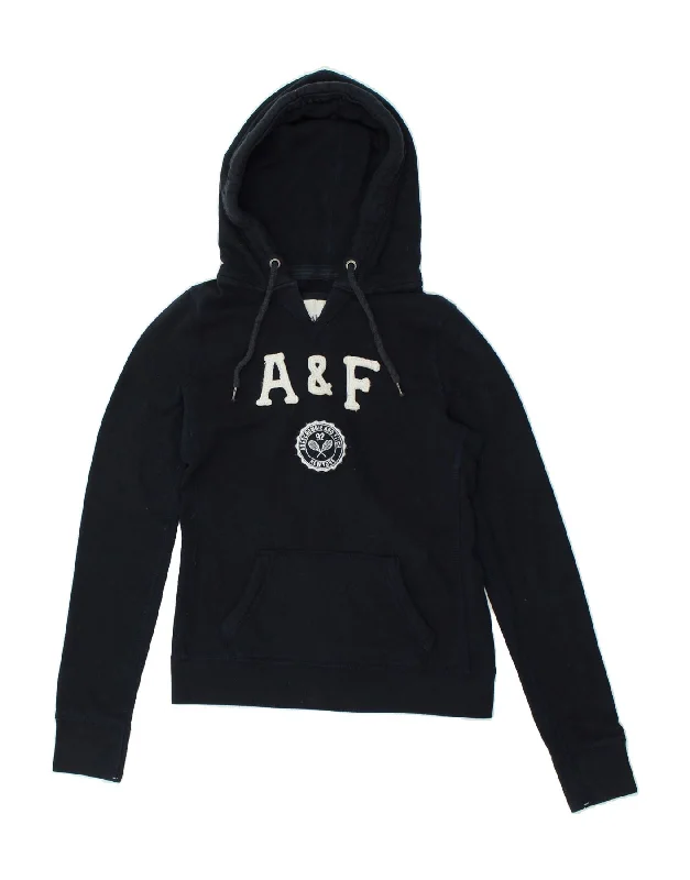 ABERCROMBIE & FITCH Womens Graphic Hoodie Jumper UK 12 Medium Navy Blue Hoodie with Belted Waist Structured Tailored ABERCROMBIE & FITCH Womens Graphic Hoodie Jumper UK 12 Medium Navy Blue Hoodie with Belted Waist Structured Tailored