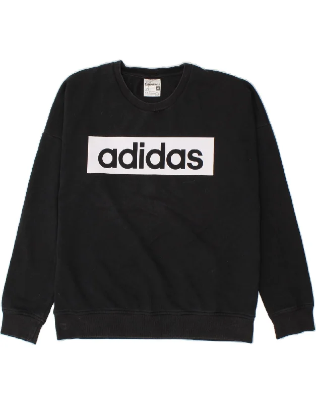ADIDAS Womens Climalite Graphic Sweatshirt Jumper UK 12-14 Medium Black Zip Hoodie Drawstring Kangaroo Pocket ADIDAS Womens Climalite Graphic Sweatshirt Jumper UK 12-14 Medium Black Zip Hoodie Drawstring Kangaroo Pocket