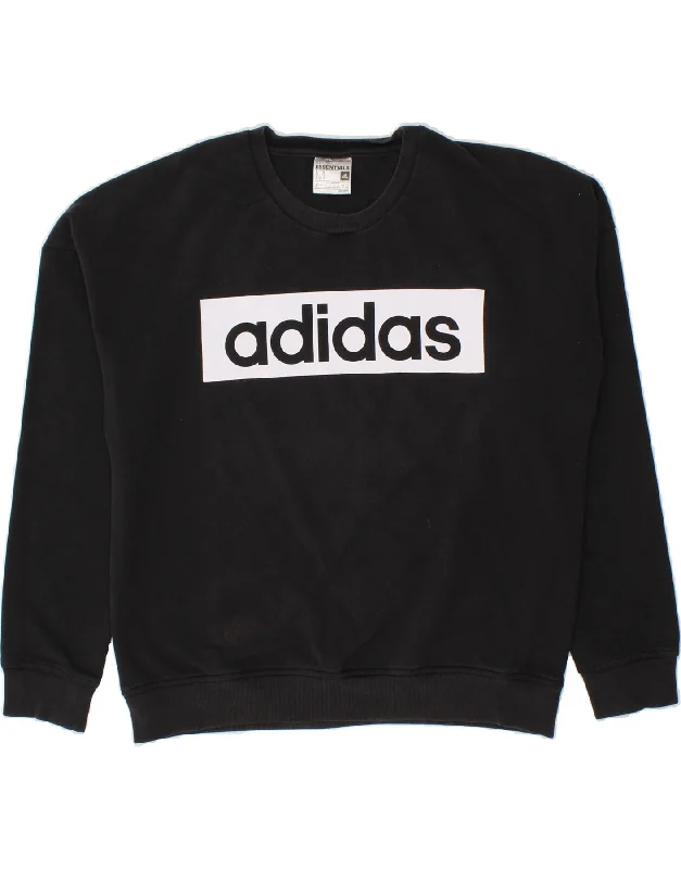 ADIDAS Womens Climalite Graphic Sweatshirt Jumper UK 12-14 Medium Black Oversized Hoodie Comfort Casual ADIDAS Womens Climalite Graphic Sweatshirt Jumper UK 12-14 Medium Black Oversized Hoodie Comfort Casual