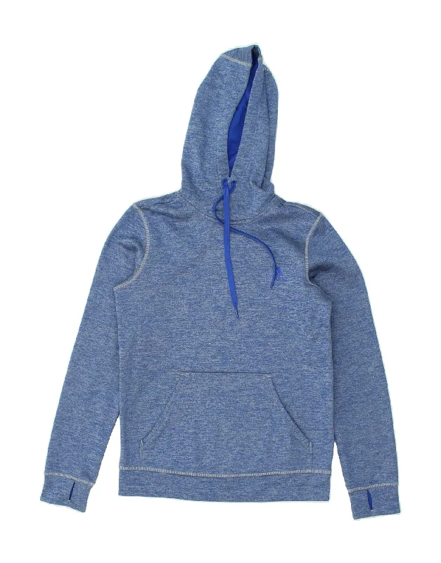 ADIDAS Womens Climawarm Hoodie Jumper UK 4/6 XS Blue Flecked Polyester Hoodie with Elastic Cuffs Stretchable Comfortable ADIDAS Womens Climawarm Hoodie Jumper UK 4/6 XS Blue Flecked Polyester Hoodie with Elastic Cuffs Stretchable Comfortable