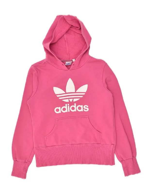 ADIDAS Womens Graphic Hoodie Jumper EU 38 Medium Pink Cotton Hoodie with Bell Sleeves Flared Feminine ADIDAS Womens Graphic Hoodie Jumper EU 38 Medium Pink Cotton Hoodie with Bell Sleeves Flared Feminine