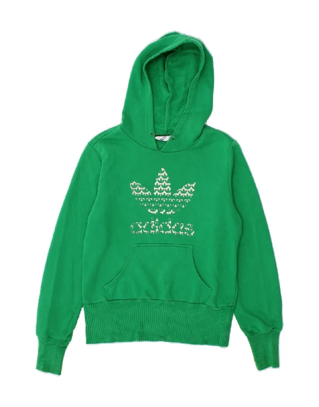 ADIDAS Womens Graphic Hoodie Jumper EU 40 Medium Green Cotton Hooded Sweatshirt Casual Wear Street Style ADIDAS Womens Graphic Hoodie Jumper EU 40 Medium Green Cotton Hooded Sweatshirt Casual Wear Street Style