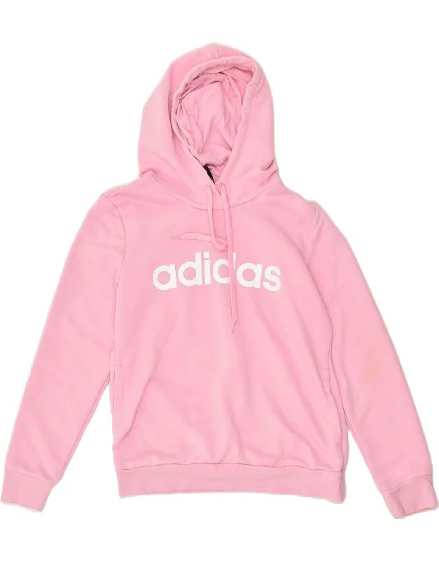 ADIDAS Womens Graphic Hoodie Jumper UK 12/14 Medium Pink Cotton Zip Hoodie Drawstring Kangaroo Pocket ADIDAS Womens Graphic Hoodie Jumper UK 12/14 Medium Pink Cotton Zip Hoodie Drawstring Kangaroo Pocket