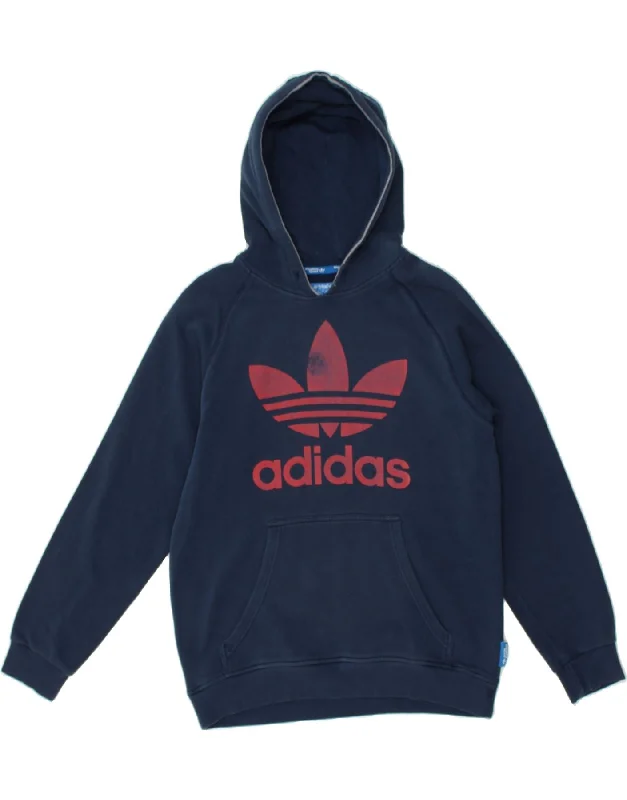 ADIDAS Womens Graphic Hoodie Jumper UK 14 Medium Navy Blue Cotton Hoodie with Hem Drawcord Adjustable Customizable ADIDAS Womens Graphic Hoodie Jumper UK 14 Medium Navy Blue Cotton Hoodie with Hem Drawcord Adjustable Customizable