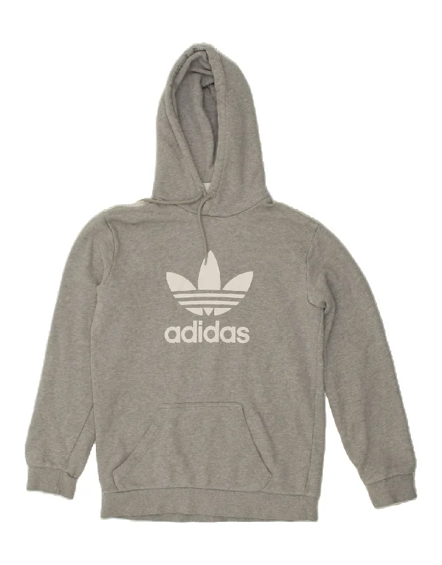 ADIDAS Womens Graphic Hoodie Jumper UK 6 XS Grey Cotton Hoodie with Batwing Sleeves Loose Dramatic ADIDAS Womens Graphic Hoodie Jumper UK 6 XS Grey Cotton Hoodie with Batwing Sleeves Loose Dramatic