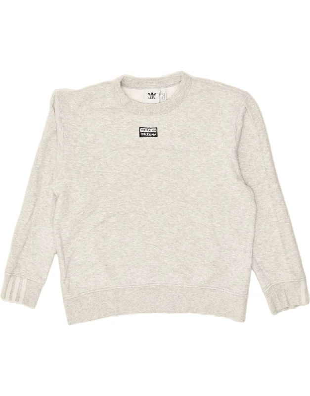 ADIDAS Womens Graphic Oversized Sweatshirt Jumper UK 10 Small Grey Cotton Hoodie with Crew Neck Simple Timeless ADIDAS Womens Graphic Oversized Sweatshirt Jumper UK 10 Small Grey Cotton Hoodie with Crew Neck Simple Timeless