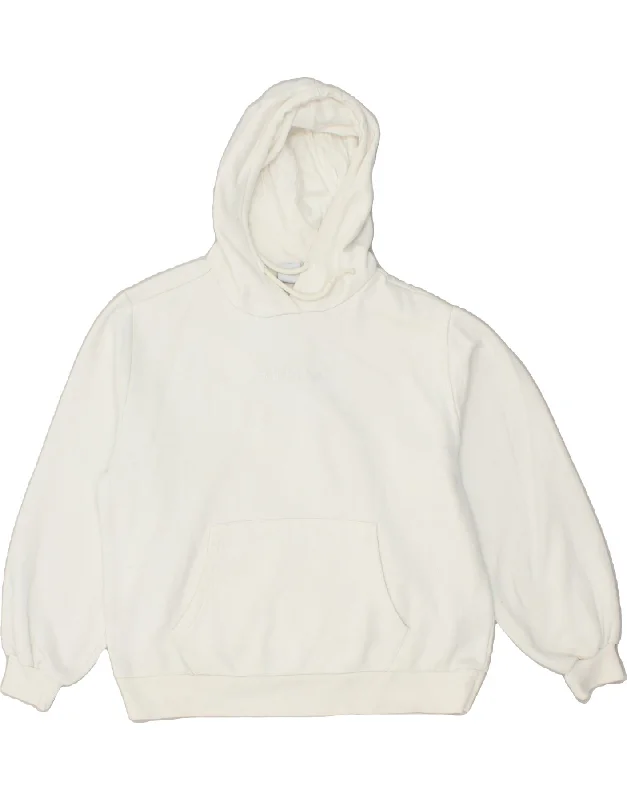 ADIDAS Womens Hoodie Jumper UK 10 Small White Cotton Hoodie with Bell Sleeves Flared Feminine ADIDAS Womens Hoodie Jumper UK 10 Small White Cotton Hoodie with Bell Sleeves Flared Feminine