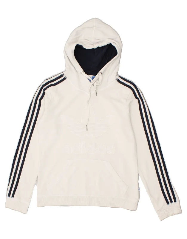 ADIDAS Womens Hoodie Jumper UK 10 Small White Cotton Hoodie with Hem Drawcord Adjustable Customizable ADIDAS Womens Hoodie Jumper UK 10 Small White Cotton Hoodie with Hem Drawcord Adjustable Customizable