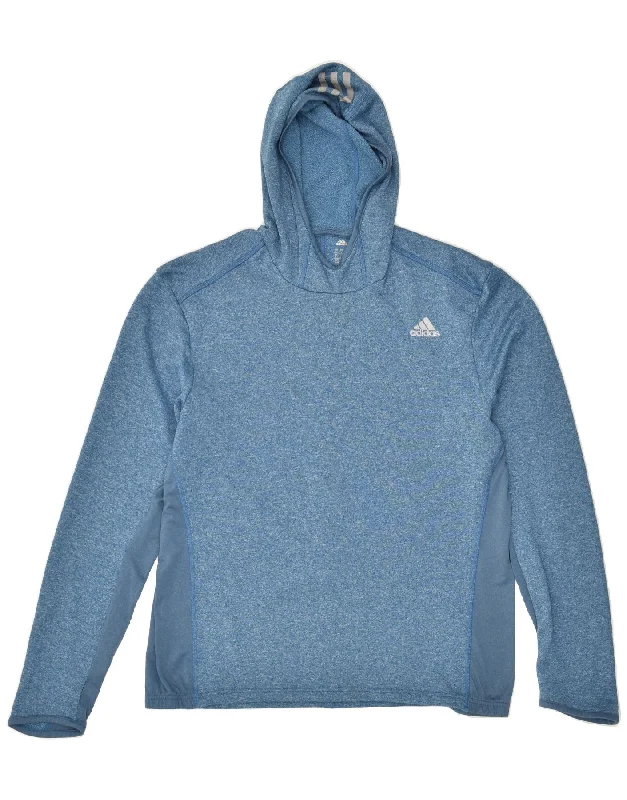 ADIDAS Womens Loose Fit Hoodie Jumper UK 16 Large Blue Polyester Hoodie with Crew Neck Simple Timeless ADIDAS Womens Loose Fit Hoodie Jumper UK 16 Large Blue Polyester Hoodie with Crew Neck Simple Timeless