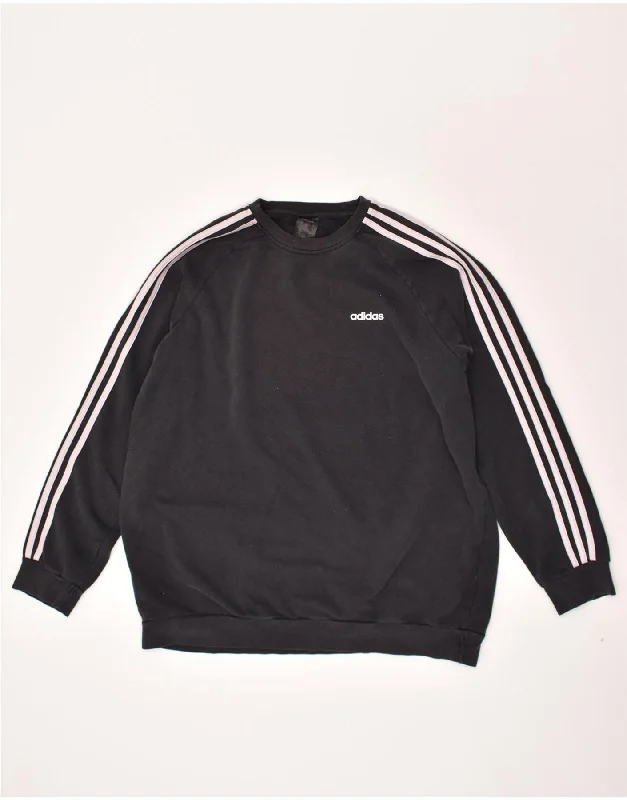 ADIDAS Womens Sweatshirt Jumper UK 20/22 XL Black Cotton Hoodie with Puffed Sleeves Voluminous Trendy ADIDAS Womens Sweatshirt Jumper UK 20/22 XL Black Cotton Hoodie with Puffed Sleeves Voluminous Trendy