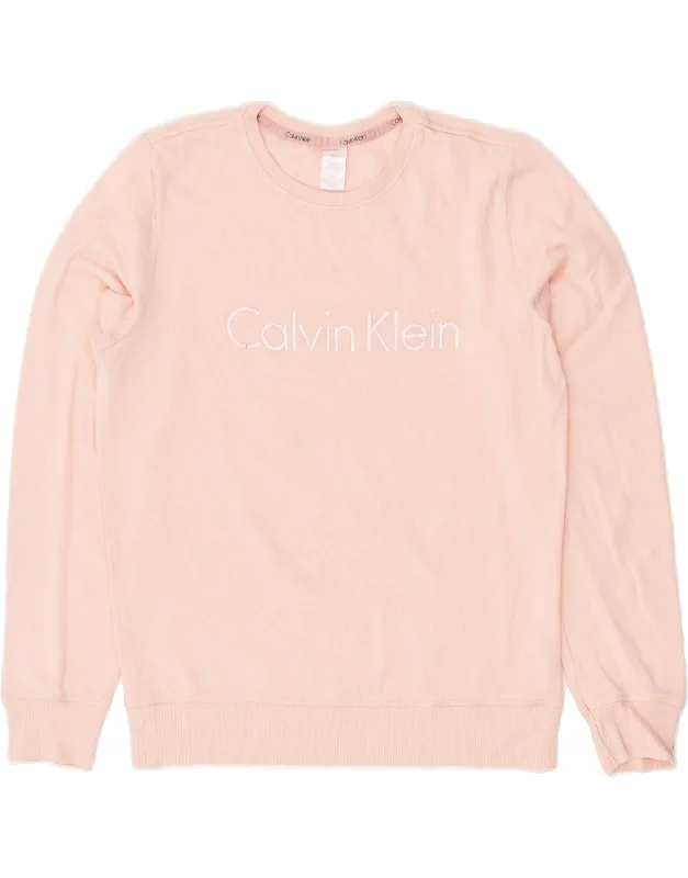 CALVIN KLEIN Womens Oversized Graphic Hoodie Jumper UK 10 Small Pink Hoodie with Oversized Fit Loose Comfortable CALVIN KLEIN Womens Oversized Graphic Hoodie Jumper UK 10 Small Pink Hoodie with Oversized Fit Loose Comfortable
