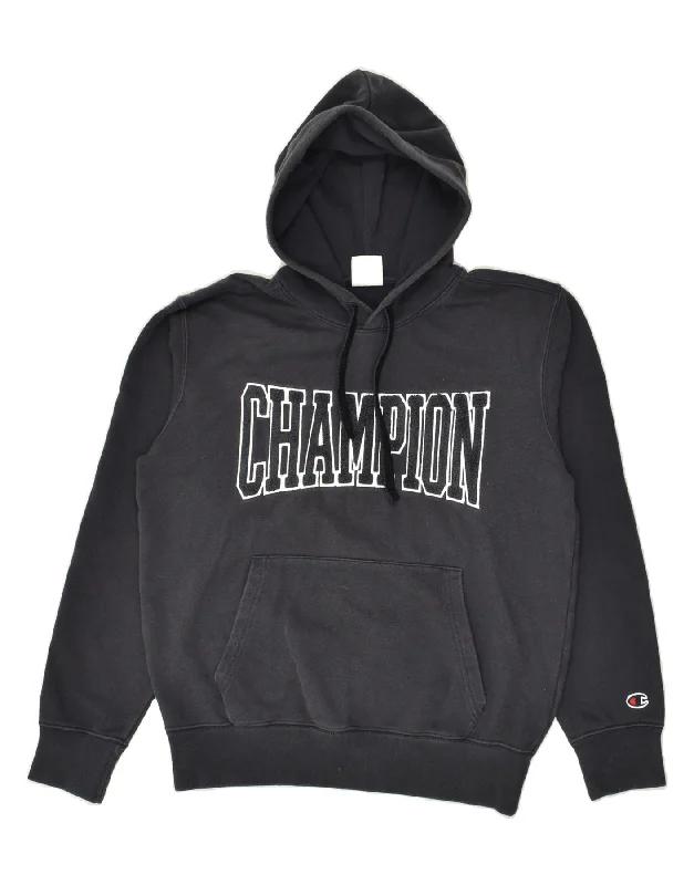 CHAMPION Womens Graphic Hoodie Jumper UK 10 Small Black Cotton Hoodie with Pastel Soft Subtle CHAMPION Womens Graphic Hoodie Jumper UK 10 Small Black Cotton Hoodie with Pastel Soft Subtle