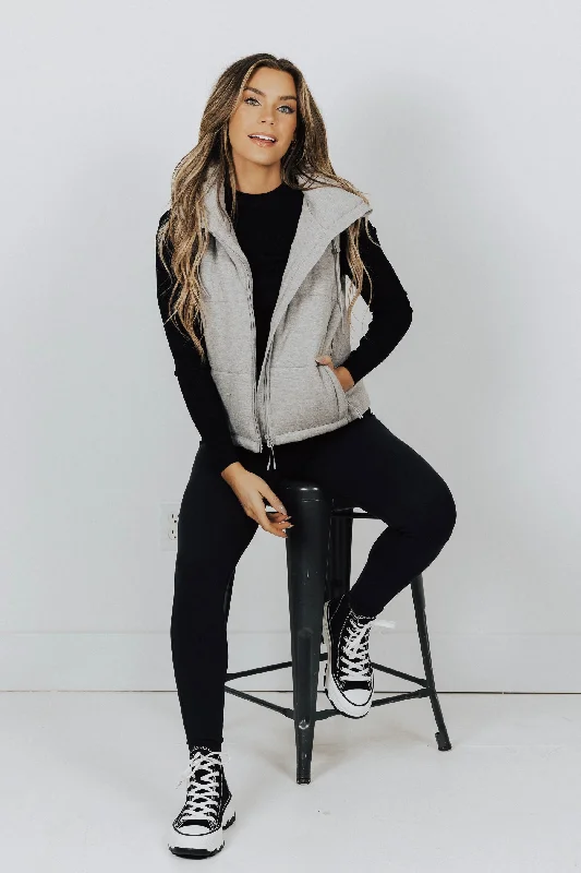 Dylan Hooded Vest Hoodie with Applique Textured Unique