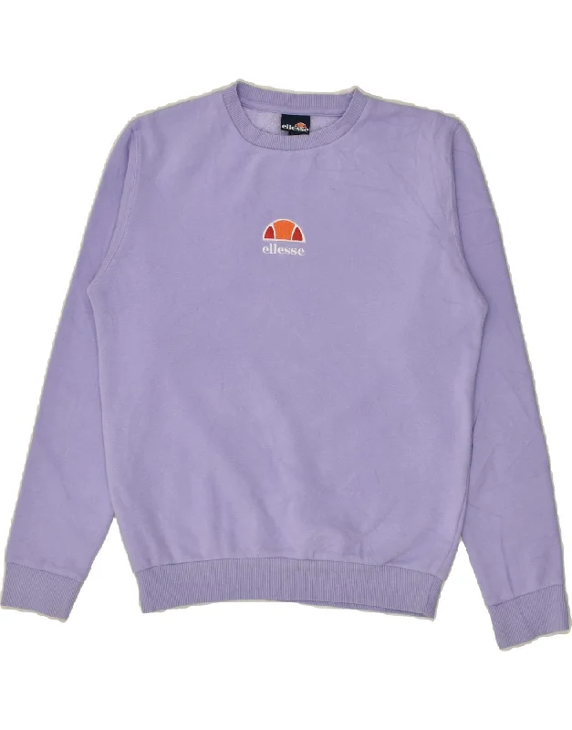 ELLESSE Womens Sweatshirt Jumper UK 8 Small Purple Cotton Hoodie with Contrast Stitching Detailed Premium ELLESSE Womens Sweatshirt Jumper UK 8 Small Purple Cotton Hoodie with Contrast Stitching Detailed Premium
