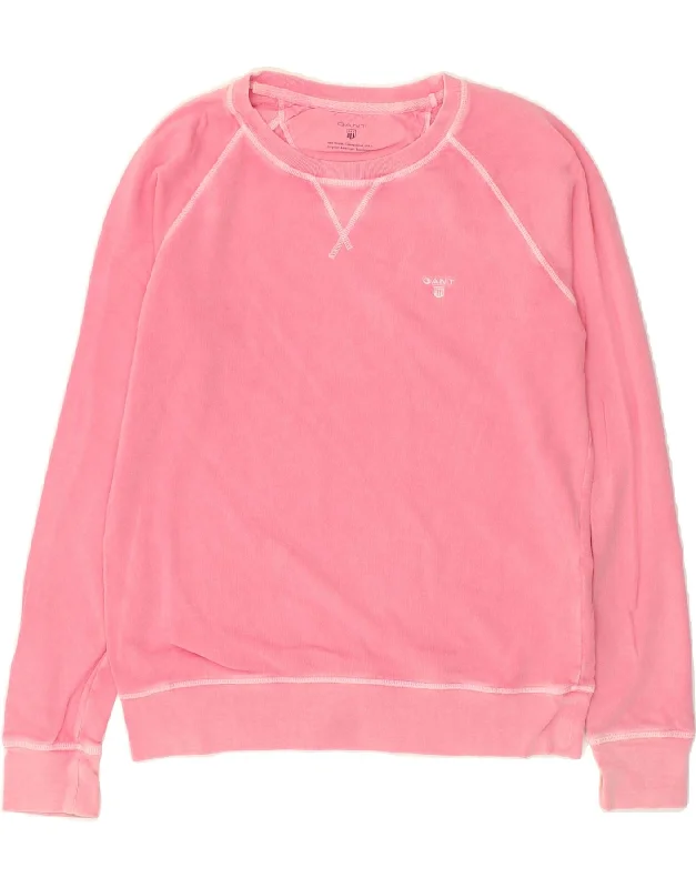 GANT Womens Oversized Sweatshirt Jumper UK 6 XS Pink Cotton Hoodie with Drop Shoulder Relaxed Streetwear GANT Womens Oversized Sweatshirt Jumper UK 6 XS Pink Cotton Hoodie with Drop Shoulder Relaxed Streetwear