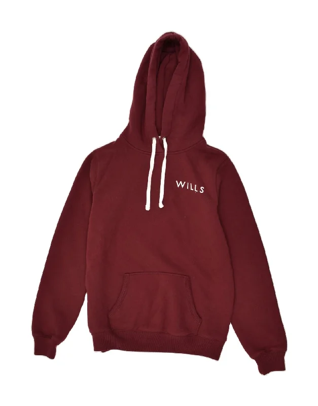 JACK WILLS Womens Graphic Hoodie Jumper UK 12 Medium Maroon Cotton Zip Hoodie Drawstring Kangaroo Pocket JACK WILLS Womens Graphic Hoodie Jumper UK 12 Medium Maroon Cotton Zip Hoodie Drawstring Kangaroo Pocket