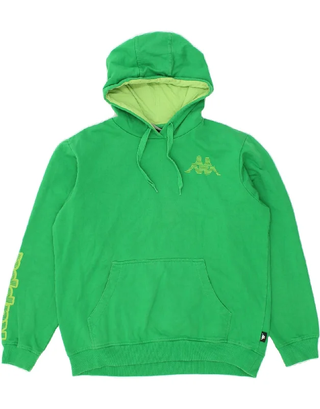 KAPPA Womens Graphic Hoodie Jumper UK 16 Large Green Cotton Hoodie with Full-Zip Functional Layering KAPPA Womens Graphic Hoodie Jumper UK 16 Large Green Cotton Hoodie with Full-Zip Functional Layering