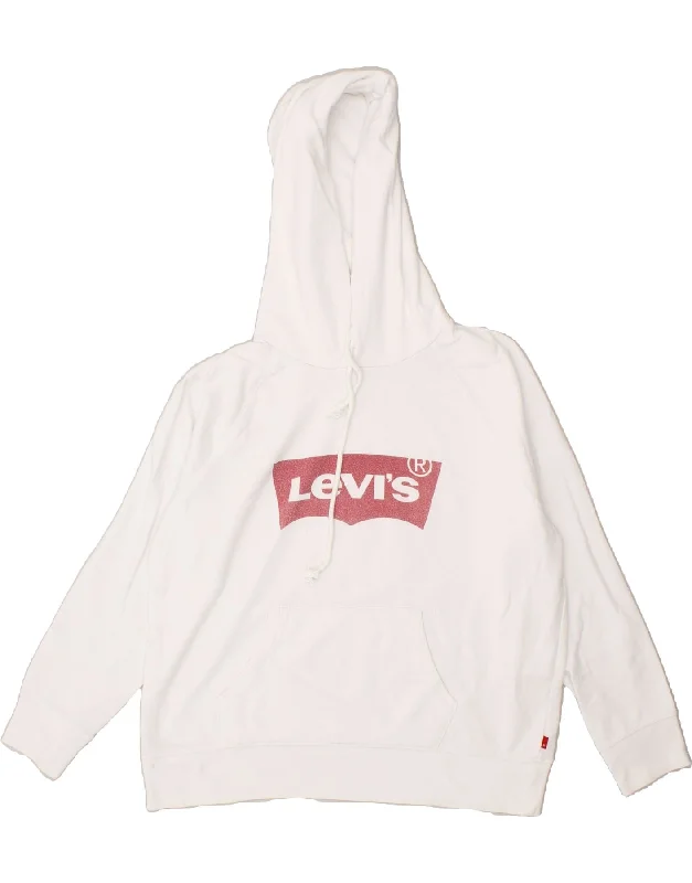 LEVI'S Womens Graphic Hoodie Jumper UK 16 Large White Cotton Hoodie Jacket Zipper Layering LEVI'S Womens Graphic Hoodie Jumper UK 16 Large White Cotton Hoodie Jacket Zipper Layering
