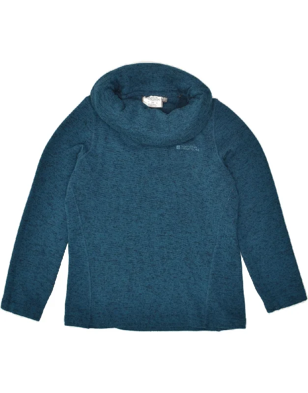 MOUNTAIN WAREHOUSE Womens Roll Neck Sweatshirt Jumper UK 12 Medium Blue Hoodie with Puffed Sleeves Voluminous Trendy