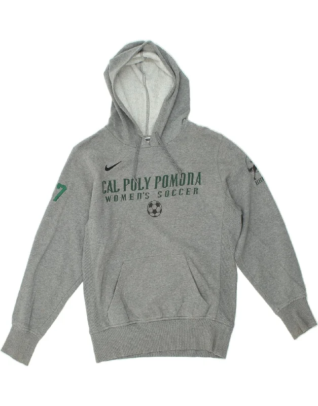 NIKE Womens Graphic Hoodie Jumper UK 14 Medium Grey Cotton Hooded Sweatshirt Casual Wear Street Style NIKE Womens Graphic Hoodie Jumper UK 14 Medium Grey Cotton Hooded Sweatshirt Casual Wear Street Style