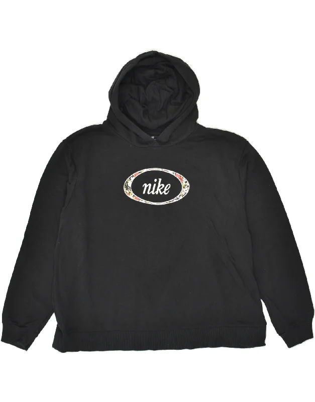 NIKE Womens Graphic Hoodie Jumper UK 18 XL Black Cotton Hoodie with Reflective Safety Nightwear NIKE Womens Graphic Hoodie Jumper UK 18 XL Black Cotton Hoodie with Reflective Safety Nightwear