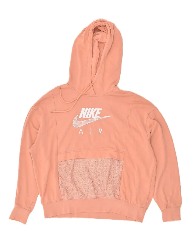 NIKE Womens Oversized Graphic Hoodie Jumper UK 14 Medium Pink Cotton Hoodie with Contrast Stitching Detailed Premium NIKE Womens Oversized Graphic Hoodie Jumper UK 14 Medium Pink Cotton Hoodie with Contrast Stitching Detailed Premium