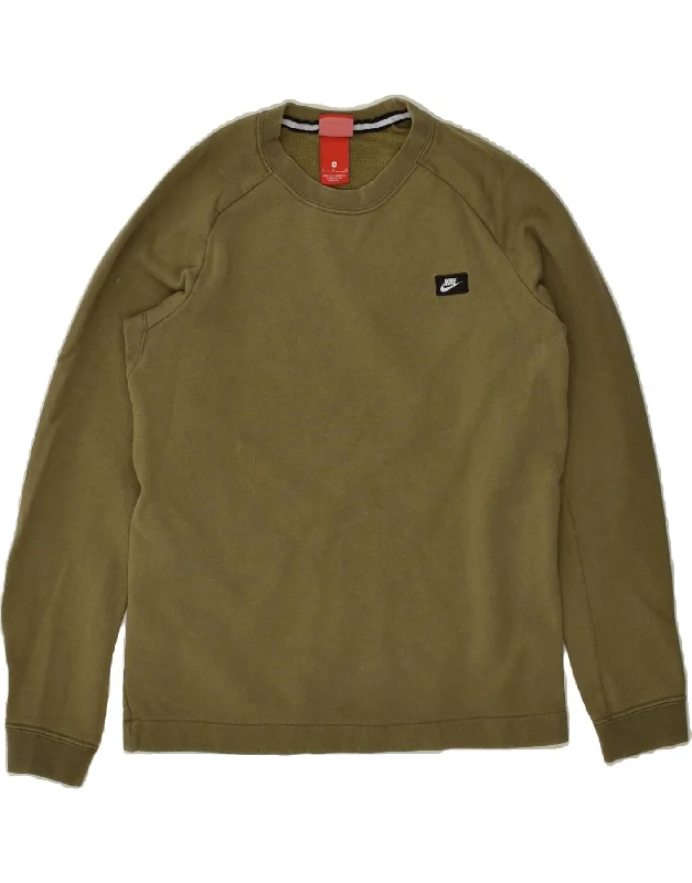 NIKE Womens Sweatshirt Jumper UK 10 Small Khaki Cotton Hoodie with Reflective Safety Nightwear NIKE Womens Sweatshirt Jumper UK 10 Small Khaki Cotton Hoodie with Reflective Safety Nightwear