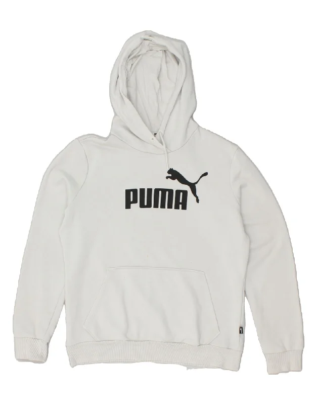 PUMA Womens Graphic Hoodie Jumper UK 14 Medium Grey Cotton Hoodie with Double Zipper Versatile Adjustable PUMA Womens Graphic Hoodie Jumper UK 14 Medium Grey Cotton Hoodie with Double Zipper Versatile Adjustable