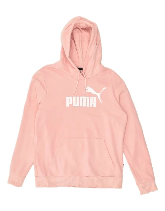 PUMA Womens Graphic Hoodie Jumper UK 16 Large Pink Cotton Hoodie with Print Artistic Unique PUMA Womens Graphic Hoodie Jumper UK 16 Large Pink Cotton Hoodie with Print Artistic Unique