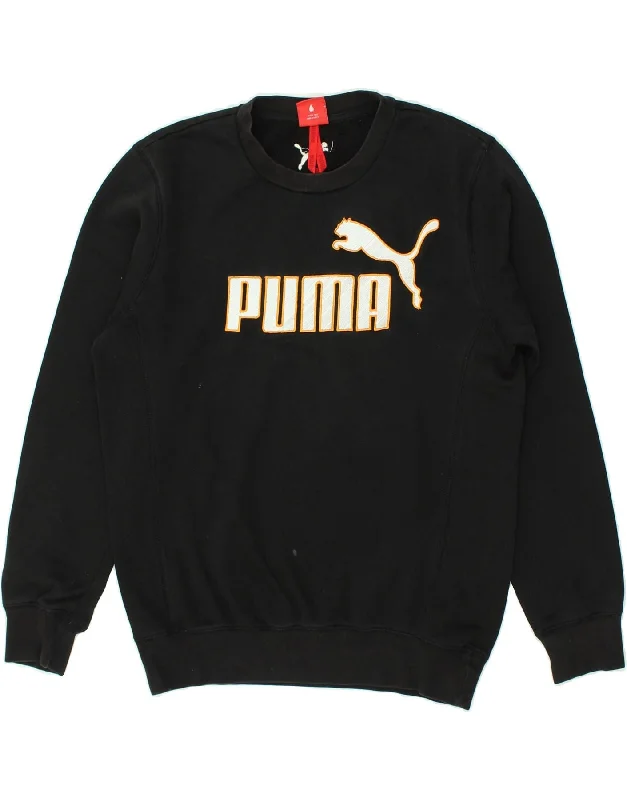 PUMA Womens Graphic Sweatshirt Jumper UK 10 Small Black Cotton Zip Hoodie Drawstring Kangaroo Pocket PUMA Womens Graphic Sweatshirt Jumper UK 10 Small Black Cotton Zip Hoodie Drawstring Kangaroo Pocket
