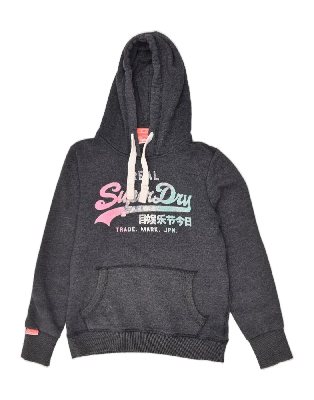 SUPERDRY Womens Graphic Hoodie Jumper UK 16 Large Navy Blue Oversized Hoodie Comfort Casual SUPERDRY Womens Graphic Hoodie Jumper UK 16 Large Navy Blue Oversized Hoodie Comfort Casual