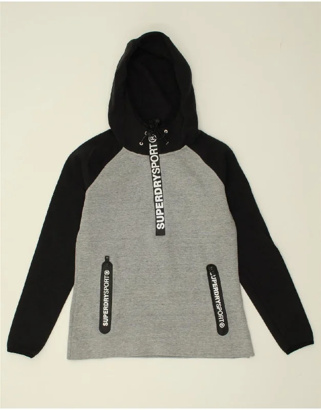 SUPERDRY Womens Graphic Zip Neck Hoodie Jumper UK 12 Medium Grey Hoodie with Slim Fit Tailored Modern SUPERDRY Womens Graphic Zip Neck Hoodie Jumper UK 12 Medium Grey Hoodie with Slim Fit Tailored Modern