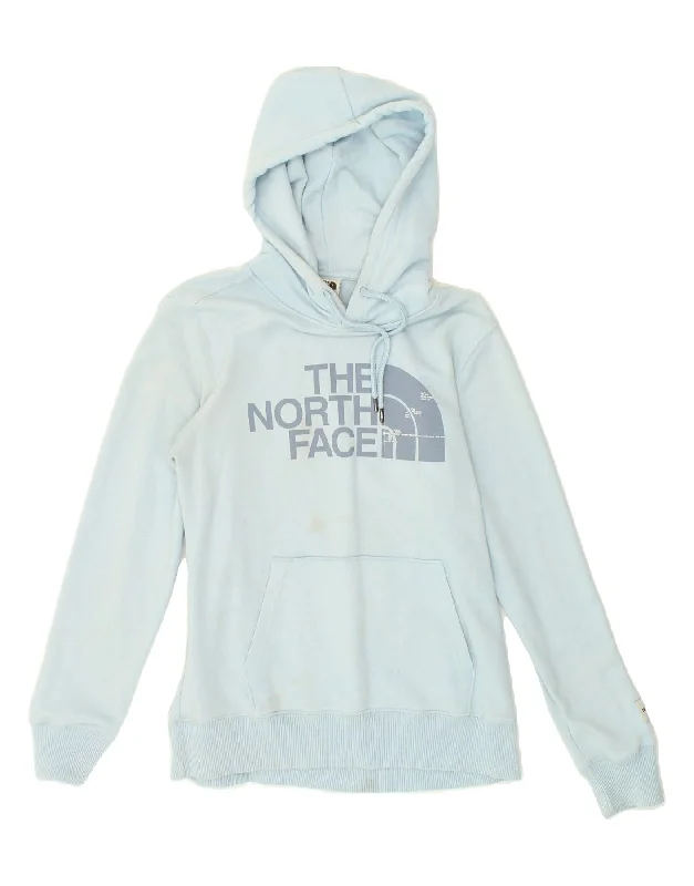 THE NORTH FACE Womens Graphic Hoodie Jumper UK 10 Small Blue Cotton Hoodie with Exposed Zipper Edgy Industrial THE NORTH FACE Womens Graphic Hoodie Jumper UK 10 Small Blue Cotton Hoodie with Exposed Zipper Edgy Industrial