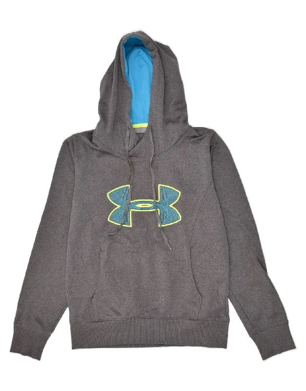 UNDER ARMOUR Womens Cold Gear Graphic Hoodie Jumper UK 10 Small Grey Hoodie with Longline Fit Extended Stylish UNDER ARMOUR Womens Cold Gear Graphic Hoodie Jumper UK 10 Small Grey Hoodie with Longline Fit Extended Stylish