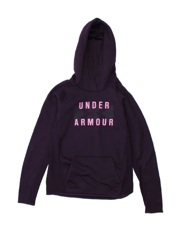 UNDER ARMOUR Womens Cold Gear Graphic Hoodie Jumper UK 10 Small Purple Hoodie with Neon Bright Vibrant UNDER ARMOUR Womens Cold Gear Graphic Hoodie Jumper UK 10 Small Purple Hoodie with Neon Bright Vibrant