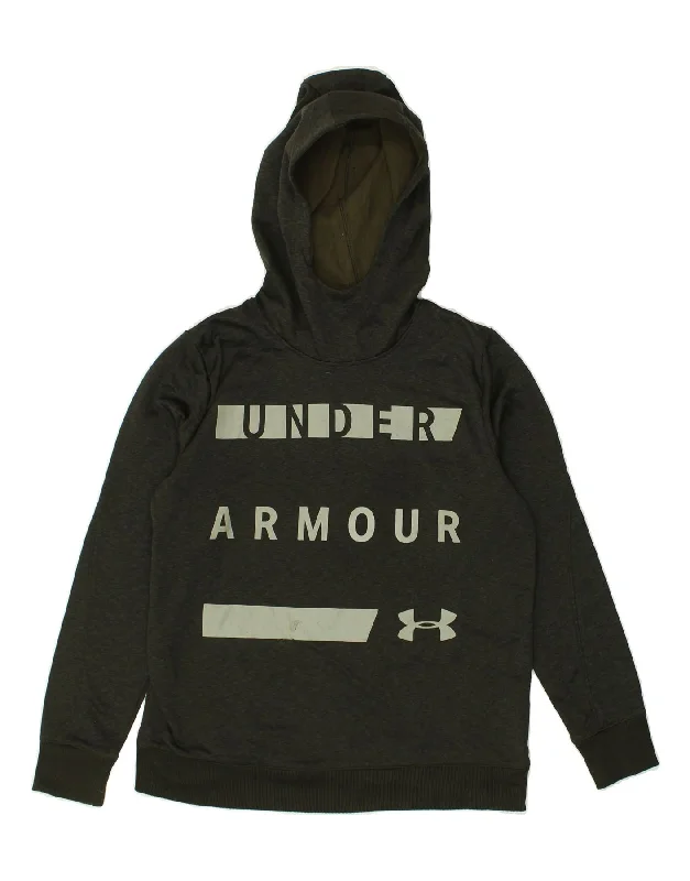 UNDER ARMOUR Womens Cold Gear Graphic Hoodie Jumper UK 14 Medium Green Hoodie with Illustration Artistic Creative UNDER ARMOUR Womens Cold Gear Graphic Hoodie Jumper UK 14 Medium Green Hoodie with Illustration Artistic Creative