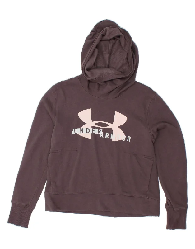 UNDER ARMOUR Womens Graphic Hoodie Jumper UK 10 Small Brown Hoodie with Tied Waist Feminine Flattering UNDER ARMOUR Womens Graphic Hoodie Jumper UK 10 Small Brown Hoodie with Tied Waist Feminine Flattering