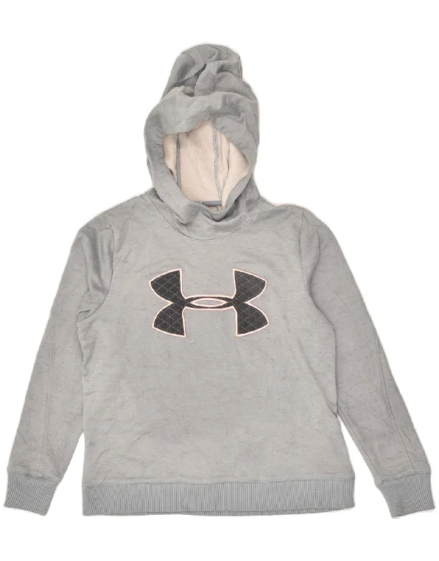 UNDER ARMOUR Womens Graphic Hoodie Jumper UK 10 Small Grey Polyester Hoodie with Hem Ribbing Snug Secure UNDER ARMOUR Womens Graphic Hoodie Jumper UK 10 Small Grey Polyester Hoodie with Hem Ribbing Snug Secure