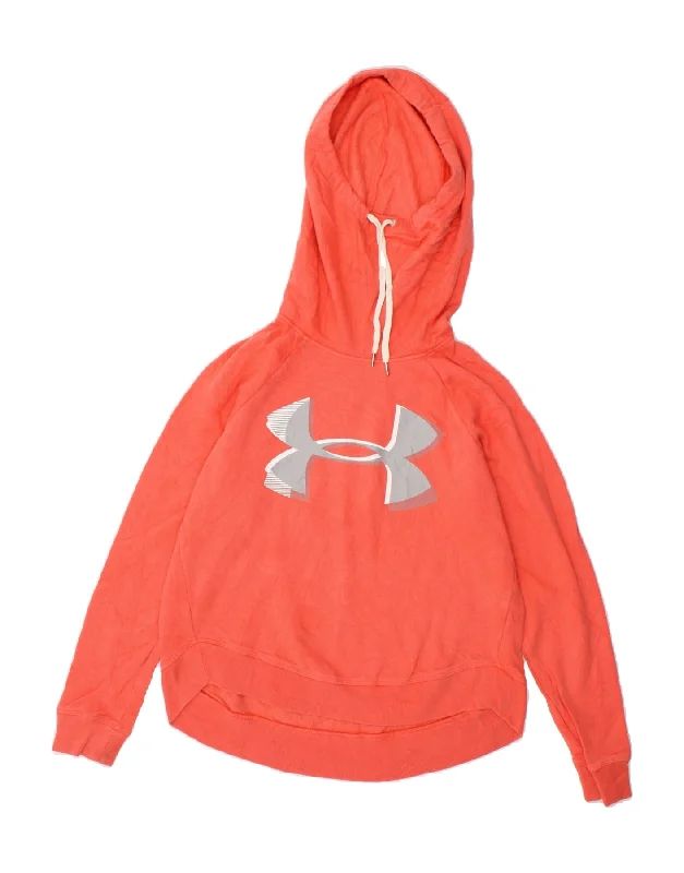 UNDER ARMOUR Womens Graphic Hoodie Jumper UK 10 Small Red Cotton Hoodie with Mesh Breathable Sporty UNDER ARMOUR Womens Graphic Hoodie Jumper UK 10 Small Red Cotton Hoodie with Mesh Breathable Sporty