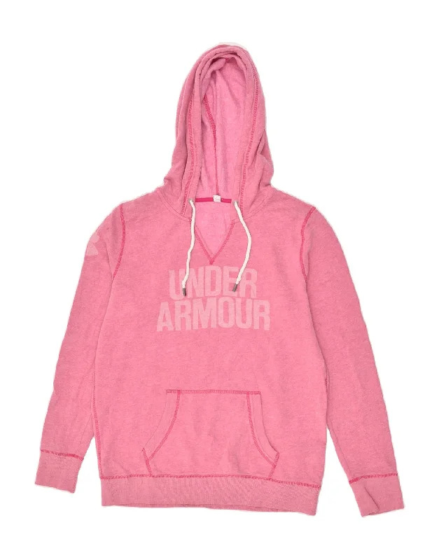 UNDER ARMOUR Womens Graphic Hoodie Jumper UK 12 Medium Pink Cotton Hoodie with Magnetic Closure Innovative Modern UNDER ARMOUR Womens Graphic Hoodie Jumper UK 12 Medium Pink Cotton Hoodie with Magnetic Closure Innovative Modern