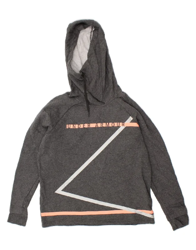 UNDER ARMOUR Womens Graphic Hoodie Jumper UK 14 Medium Grey Cotton Hoodie with Tie-Dye Psychedelic Retro UNDER ARMOUR Womens Graphic Hoodie Jumper UK 14 Medium Grey Cotton Hoodie with Tie-Dye Psychedelic Retro