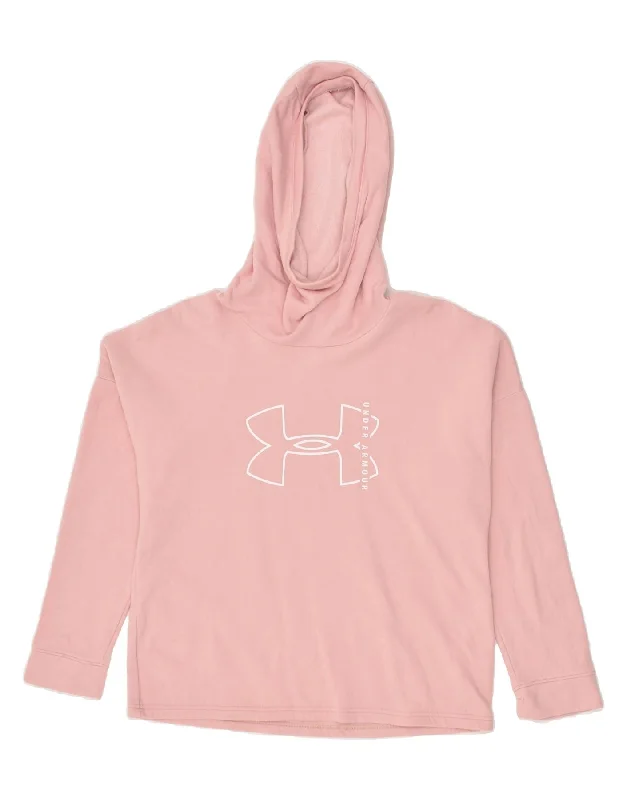UNDER ARMOUR Womens Graphic Hoodie Jumper UK 14 Medium Pink Cotton Hoodie with Lining Warm Insulated UNDER ARMOUR Womens Graphic Hoodie Jumper UK 14 Medium Pink Cotton Hoodie with Lining Warm Insulated