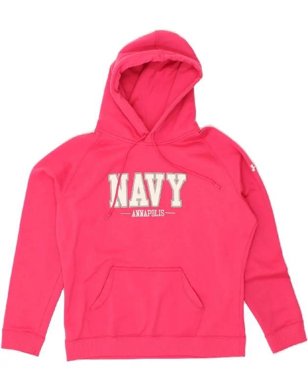 UNDER ARMOUR Womens Graphic Hoodie Jumper UK 14 Medium Pink Polyester Hoodie with Pocket Utility Practical UNDER ARMOUR Womens Graphic Hoodie Jumper UK 14 Medium Pink Polyester Hoodie with Pocket Utility Practical