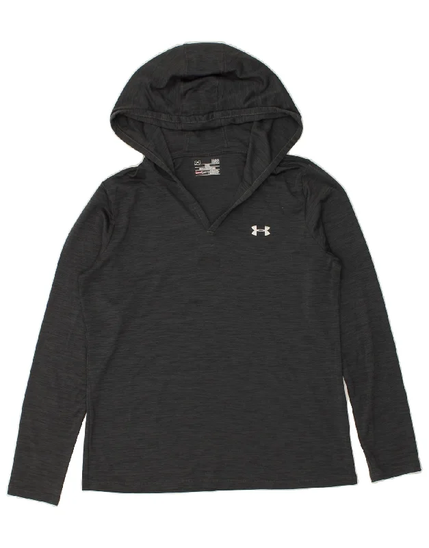 UNDER ARMOUR Womens Heat Gear Hoodie Jumper UK 16 Large Grey Pinstripe Hoodie with Hem Ribbing Snug Secure UNDER ARMOUR Womens Heat Gear Hoodie Jumper UK 16 Large Grey Pinstripe Hoodie with Hem Ribbing Snug Secure