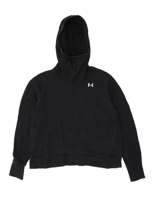 UNDER ARMOUR Womens Hoodie Jumper UK 16 Large Black Cotton Hoodie with Magnetic Closure Innovative Modern UNDER ARMOUR Womens Hoodie Jumper UK 16 Large Black Cotton Hoodie with Magnetic Closure Innovative Modern