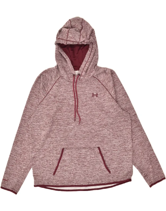 UNDER ARMOUR Womens Hoodie Jumper UK 18 XL Burgundy Pinstripe Polyester Hoodie with Magnetic Closure Innovative Modern UNDER ARMOUR Womens Hoodie Jumper UK 18 XL Burgundy Pinstripe Polyester Hoodie with Magnetic Closure Innovative Modern