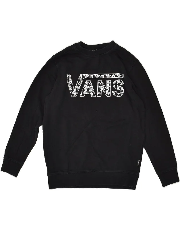 VANS Womens Graphic Sweatshirt Jumper UK 8 Small Black Cotton Hooded Sweatshirt Casual Wear Street Style VANS Womens Graphic Sweatshirt Jumper UK 8 Small Black Cotton Hooded Sweatshirt Casual Wear Street Style
