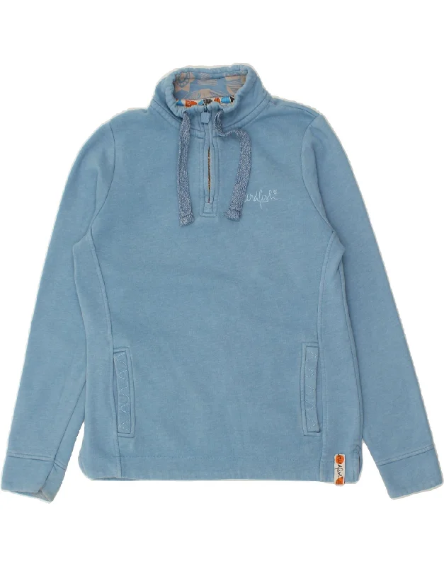 WEIRD FISH Womens Zip Neck Sweatshirt Jumper UK 12 Medium Blue Cotton Hoodie with Monochrome Minimalist Simple WEIRD FISH Womens Zip Neck Sweatshirt Jumper UK 12 Medium Blue Cotton Hoodie with Monochrome Minimalist Simple