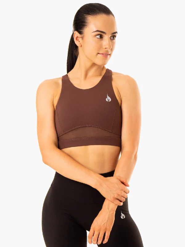 Amazon Mesh Sports Bra - Chocolate Chic Satin Bra